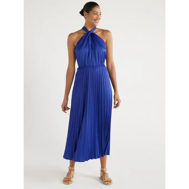 Scoop Women’s Keyhole Halter Neck Dress, Sizes XS-XXL | Walmart (US)