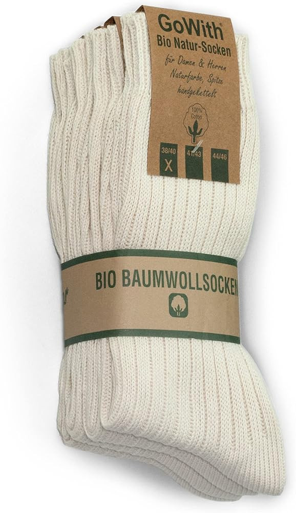 GoWith 4-5 Pairs Unisex Natural 97% Cotton Crew Socks, Comfy Cozy Breathable Seamless Casual Sock... | Amazon (US)