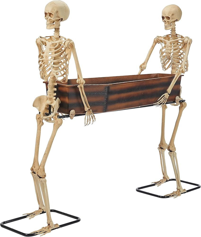 Way to Celebrate Halloween Skeleton Duo Carrying Coffin, 5' | Amazon (US)