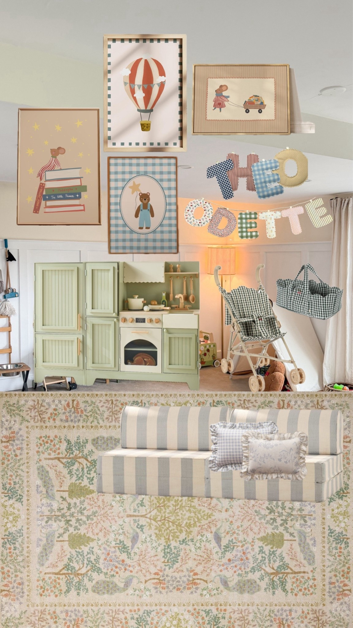 Playroom vibes 🤍 finalizing their artwork for the walls and wanted to link a few things!! These name banners are so freaking cute. I cannot wait to receive them 🥹 gonna have them hanging for Christmas morning but they’re for the playroom!! 

Rug comes Friday so will share that asap when it arrives (still on sale though!) 🤍🤍

Playroom, whimsical vibes, colorful playroom, toddler room, play couch, House of Noa, Etsy finds, whimsical artwork 

#LTKSaleAlert #LTKKids #LTKmomlife