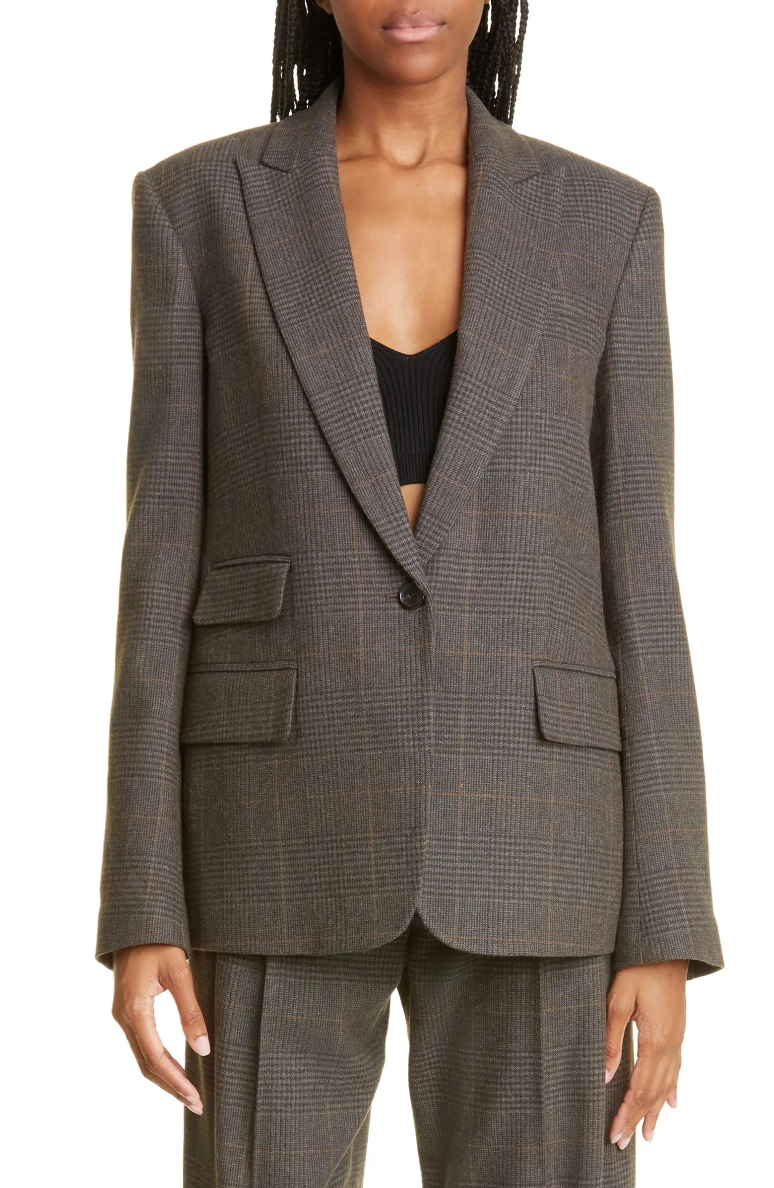 A.L.C. Mavis Windowpane Plaid Wool Blend Jacket | Nordstrom | Nordstrom