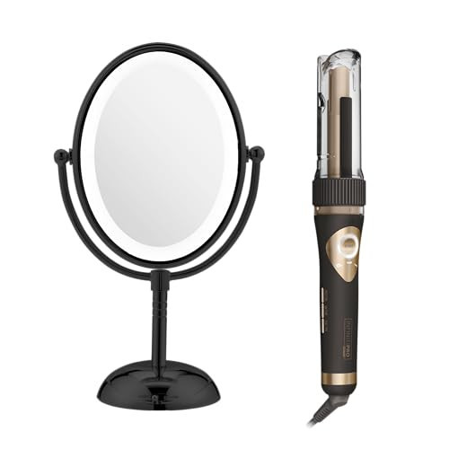 Conair Limited Edition Bundle | INFINITIPRO by CONAIR Curl Secret Automatic Curling Iron in 3/4-inch Barrel - and - Conair Lighted Makeup Mirror | Black | Amazon Exclusive | Amazon (US)