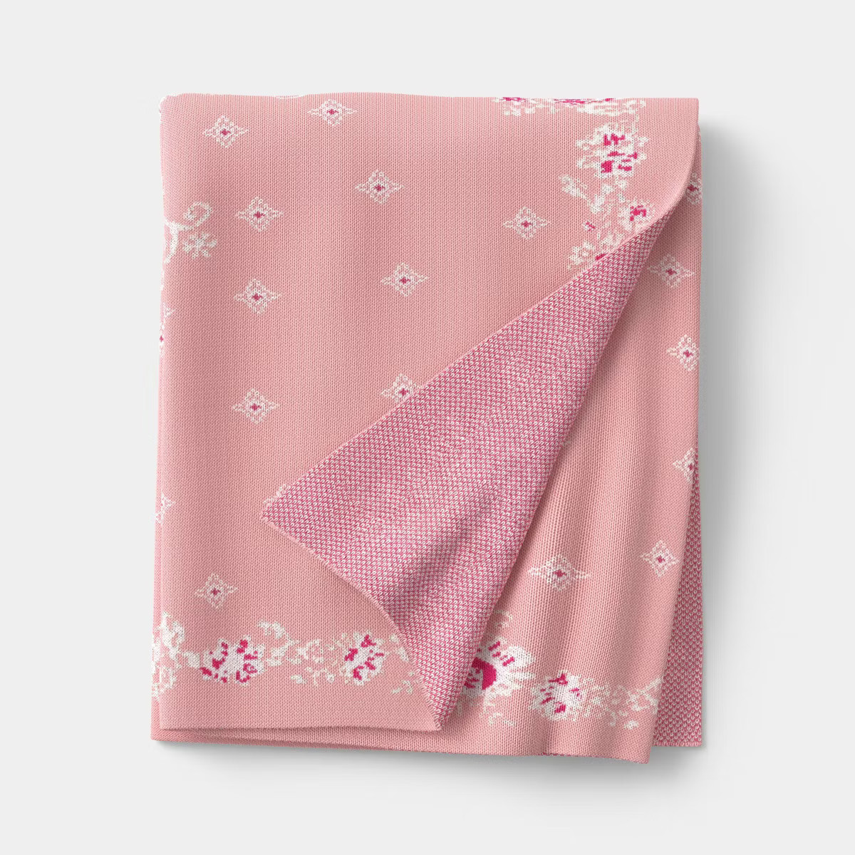 Floral Knit Jacquard Throw Blanket Pink/Cream - Threshold™ designed with Studio McGee | Target