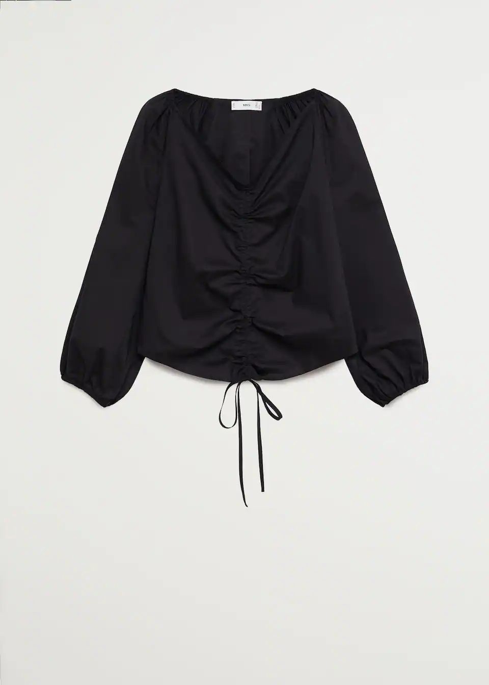 Cotton blouse with ruched detail  -  Women | Mango United Kingdom | MANGO (UK)