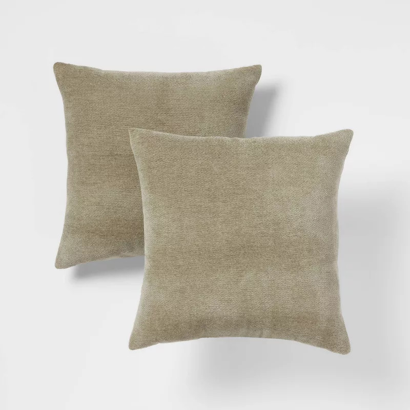 2pk Chenille Square Throw Pillows - Threshold™ | Target