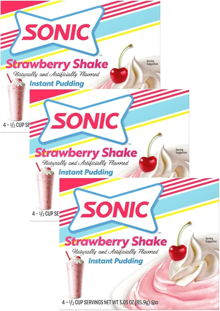 Sonic Instant Pudding, Strawberry Shake, 3.03 OZ (Pack of 3) | Amazon (US)