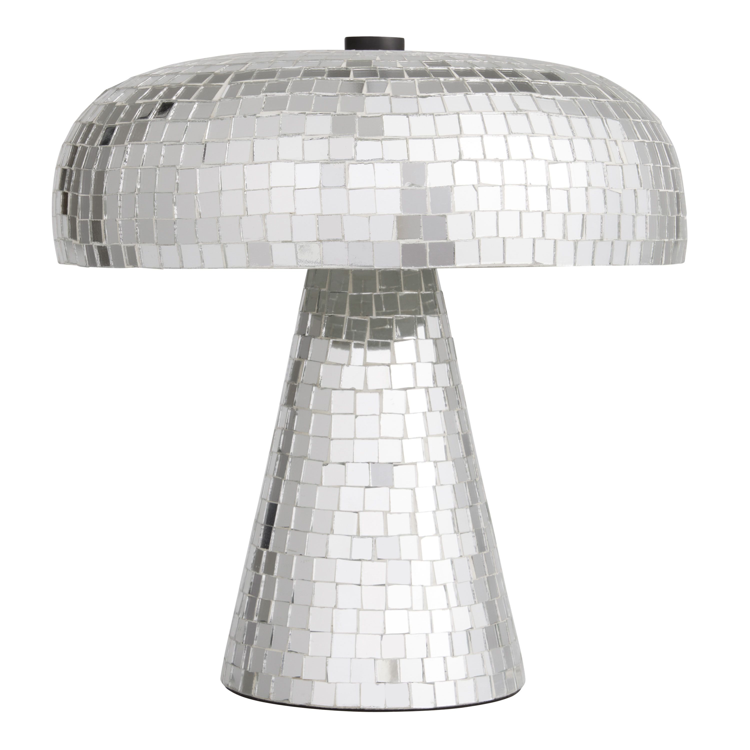 Mirrored Glass Disco Mushroom 2 Light Table Lamp - World Market | World Market