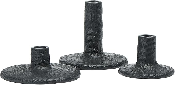 Main + Mesa Stoneware Taper Candle Holders, Set of 3 | Amazon (US)