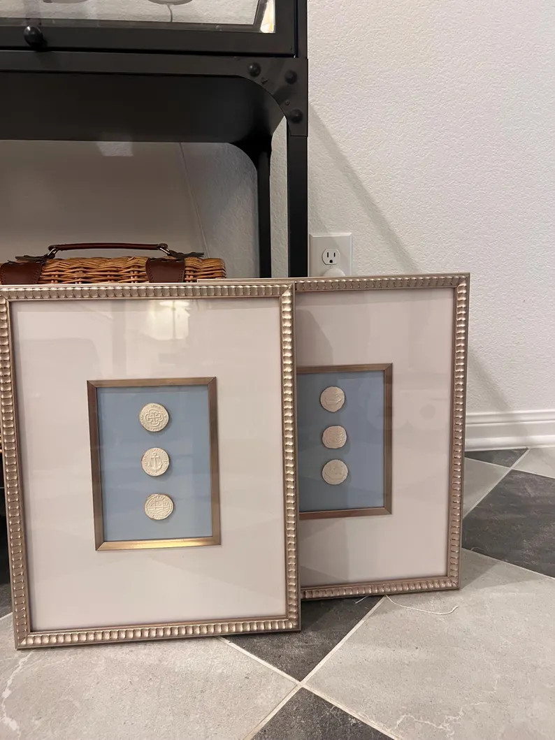 Framed Intaglio Art (set of 2) - Blue Framed Intaglio Art - Nursery Art - Custom Intaglios - Etsy | Etsy (US)