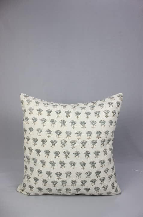 Fabriutal Outdoor Cushion Cover Off White Linen Cushion Covers Boho Throw Pillow Covers Handblock... | Amazon (US)