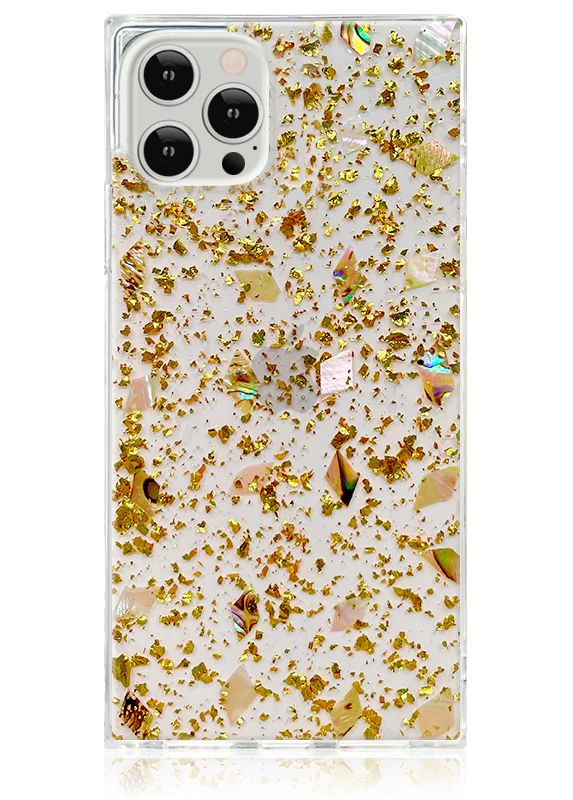 Shell and Gold Flake SQUARE iPhone Case | FLAUNT