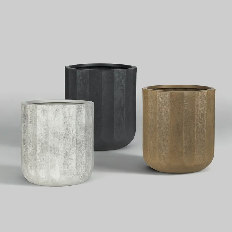 Better Homes & Gardens 16 inch Modern Gypsum Adler Planter with Drainage Hole | Walmart (US)