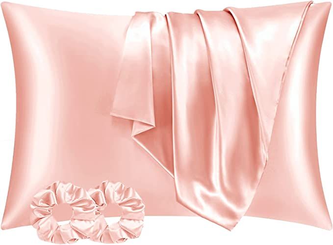 CJ&J-Home Satin Pillowcase Queen Set of 2, Rose Pink Pillowcases for Hair and Skin Set of 2 Pack ... | Amazon (US)