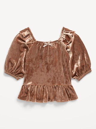 Ruffled Velvet Peplum Top for Toddler Girls | Old Navy (CA)