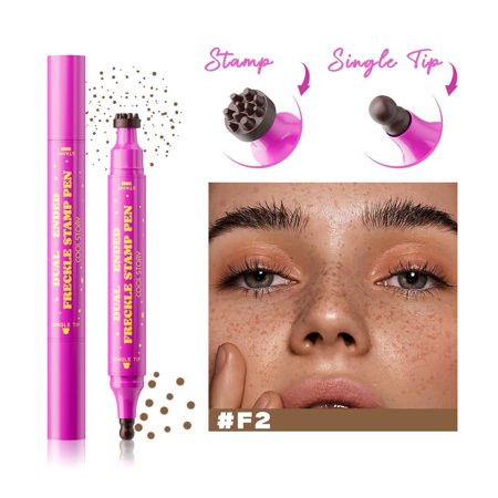Dual-Ended Freckle Stamp Pen – Realistic Faux Freckles Makeup with Soft Sponge Stamp & Precision Tip – Waterproof Long-Lasting Freckle Marker for Natural or Bold Looks | Walmart (US)