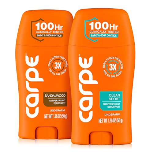 Carpe Deodorant Antiperspirant Men's Variety Pack - 100 Hour Sweat & Odor Control - Men's Clinical Deodorant - Antiperspirant for Excessive Sweating - Sandalwood & Clean Sport | Amazon (US)
