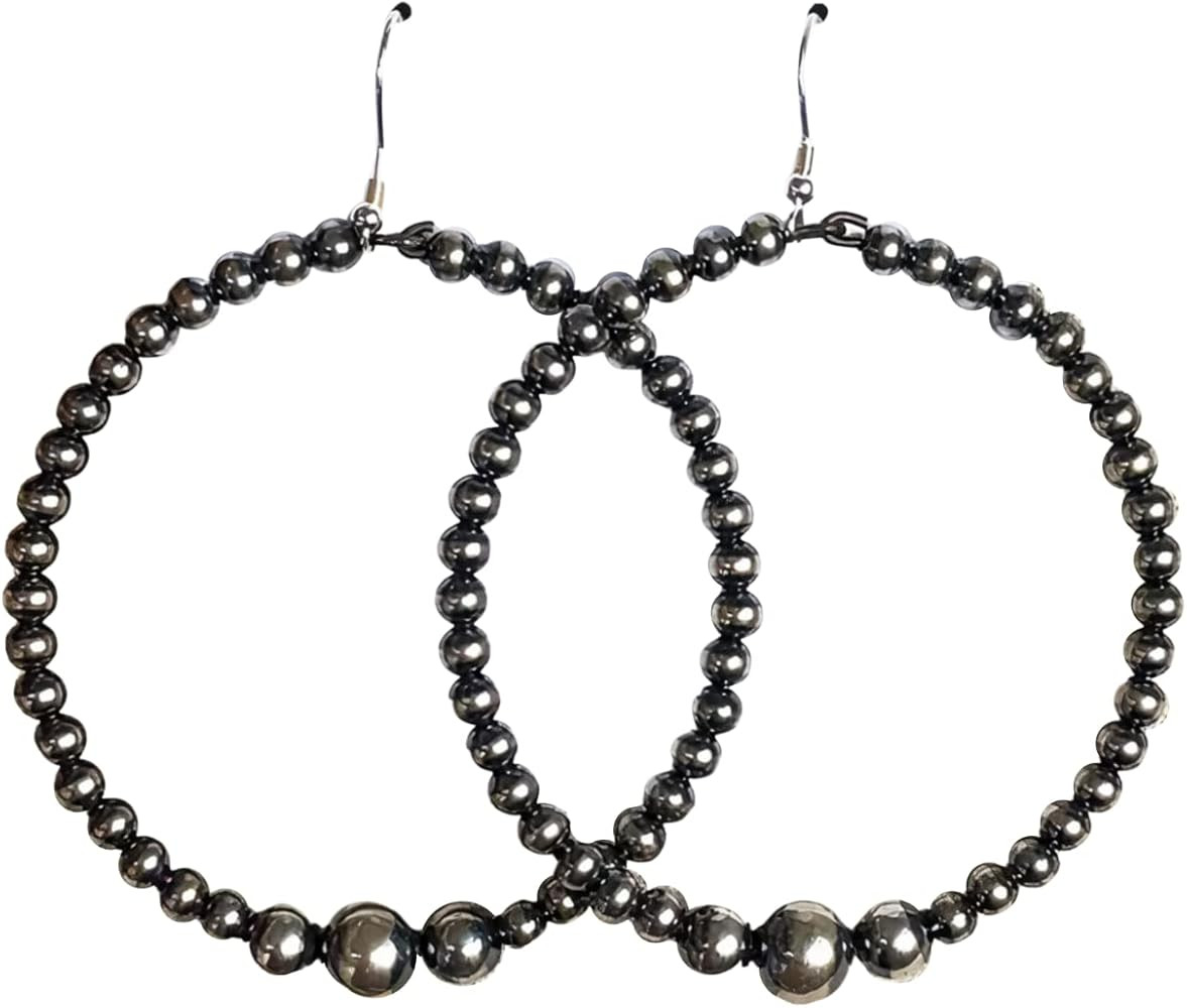 "Navajo Style" Pearl Hoop Earrings | Amazon (US)