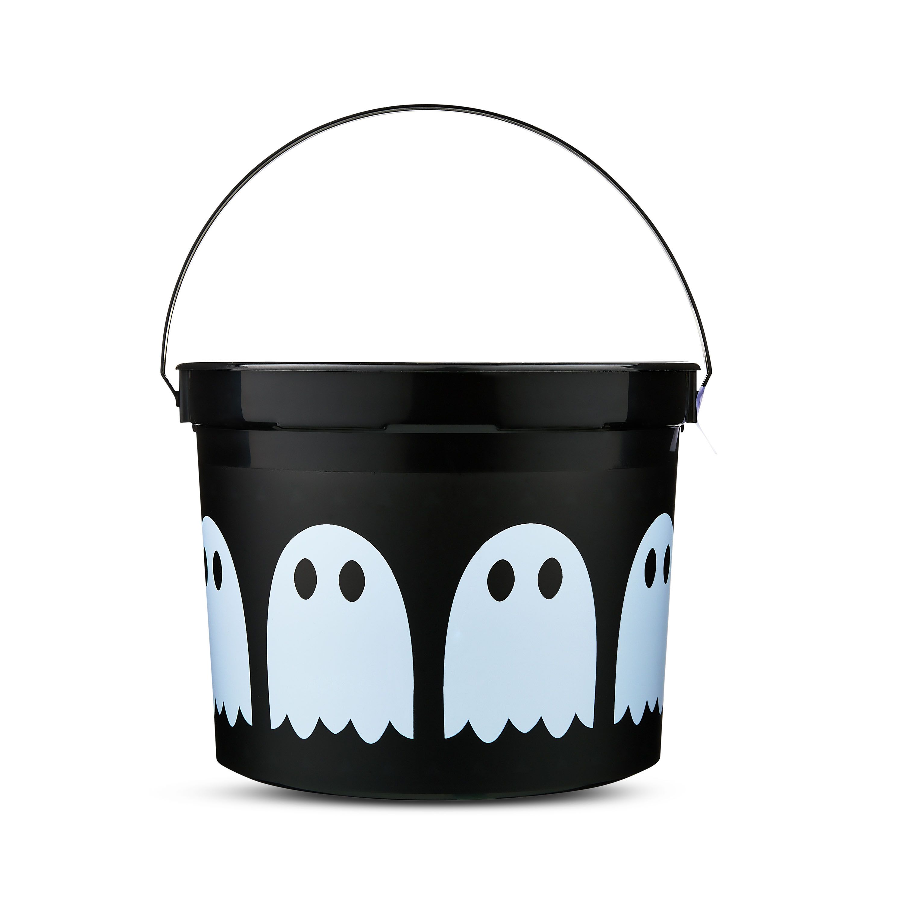 Halloween Black & White Ghost Plastic Trick-or-Treat Bucket, 5 Quart, by Way To Celebrate | Walmart (US)