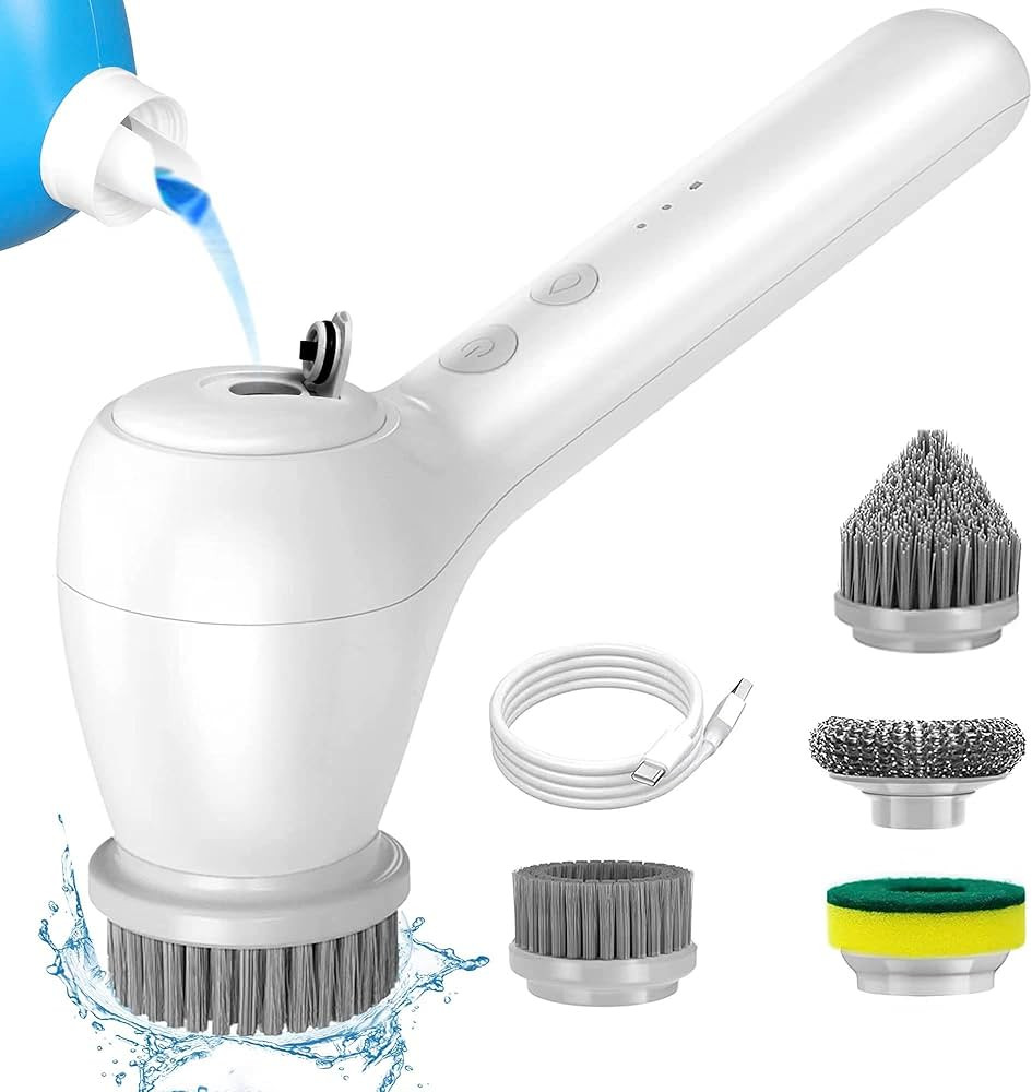 Electric Spin Scrubber, Nightinod Electric Cleaning Brush with Auto Detergent Dispenser and 4 Rep... | Amazon (US)