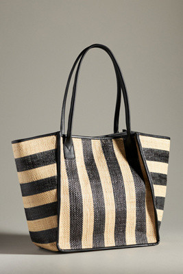 Bembien Rosa Raffia Stripe Tote | Anthropologie (US)