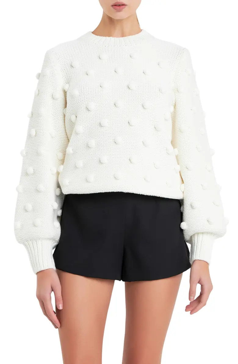 English Factory Pompom Crewneck Sweater | Nordstrom | Nordstrom