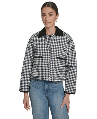 Women's Quilted Corduroy Collar Jacket | Macy's