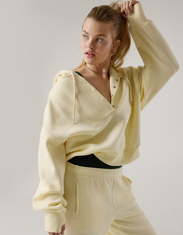 OFFLINE By Aerie Cloud Fleece Snap Front Hoodie | Aerie