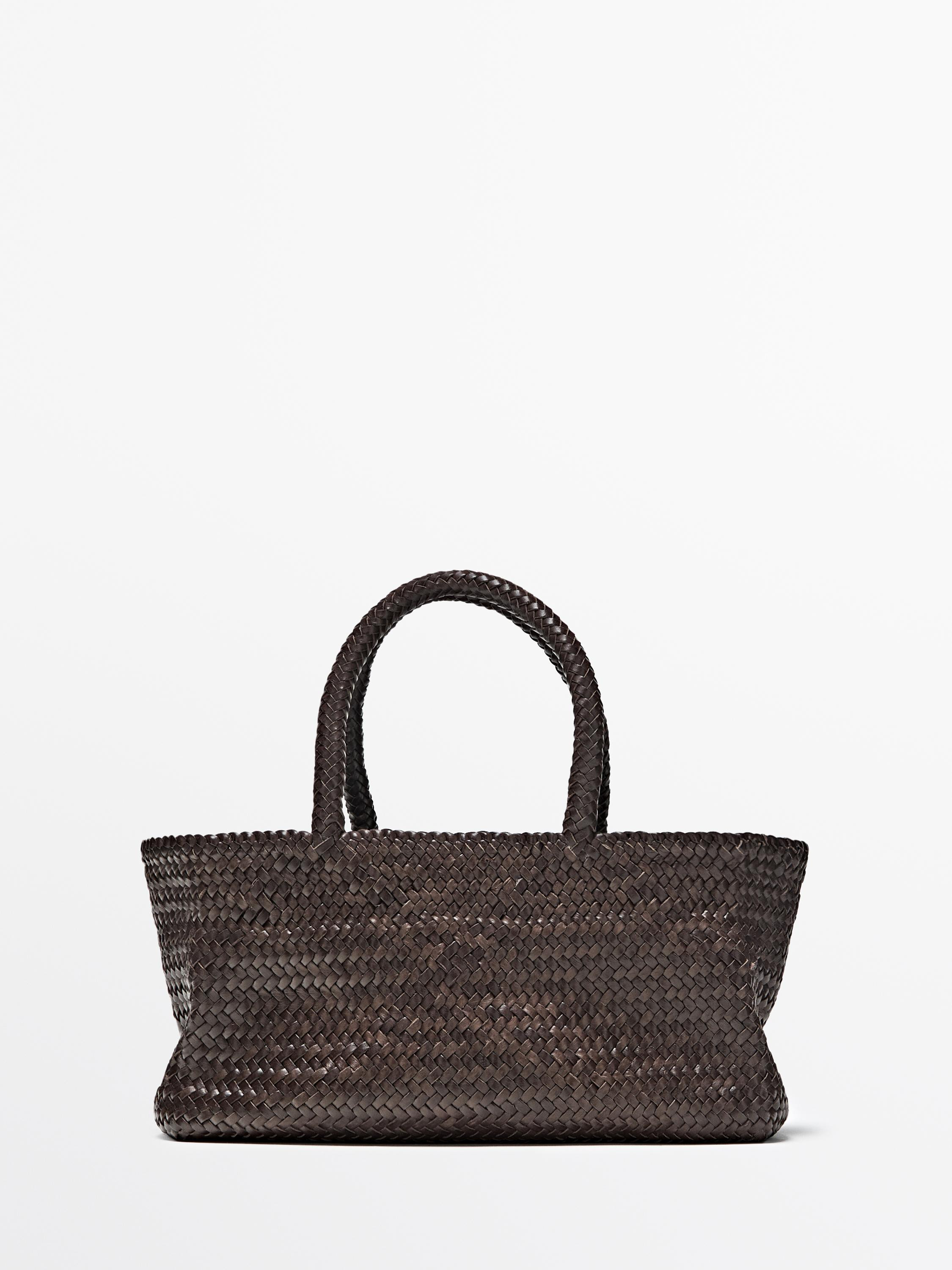 Mid-sized braided tote bag | Massimo Dutti UK