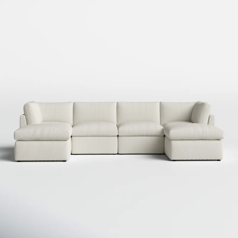 Annai 129" Wide Reversible Modular Corner Sectional with Ottoman | Wayfair North America
