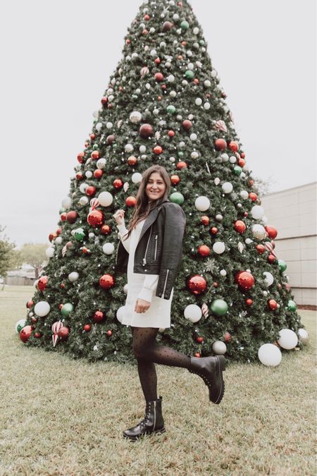 Holiday outfits. Christmas. Fall outfit. Combat Boots. 

#LTKfindsunder100 #LTKSeasonal #LTKHoliday
