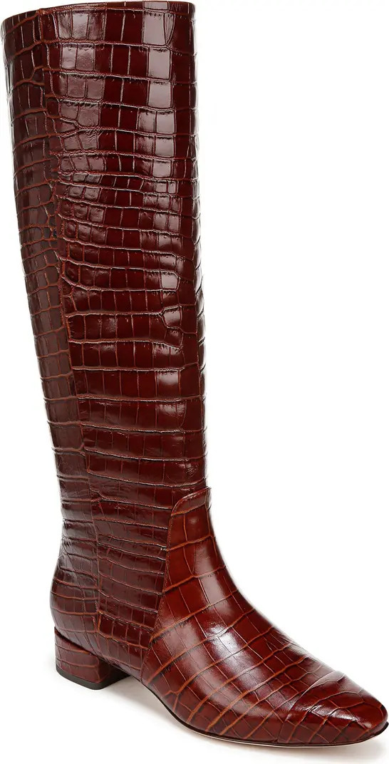 Cecile Croc Embossed Knee High Boot (Women) | Nordstrom