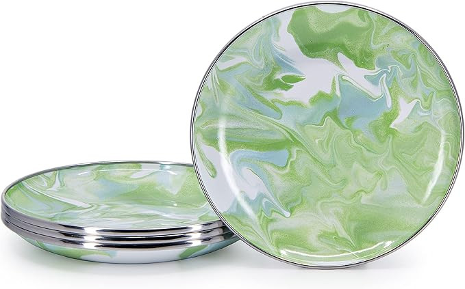 Golden Rabbit Enamelware - Set of 4-6" Appetizer Plates (Modern Monet) | Amazon (US)