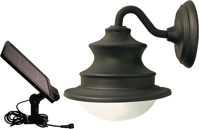 Gama Sonic GS-122 Barn, Gooseneck Wall Mount Sconce Outdoor Solar Light Fixture, Bright White LED... | Amazon (US)
