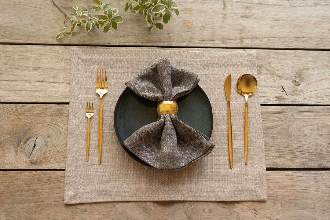 Linen Textured Napkins Set of 4 6 8 10 | Oversized Table Napkins | Scratch Resistant & Easy Care ... | Etsy (US)