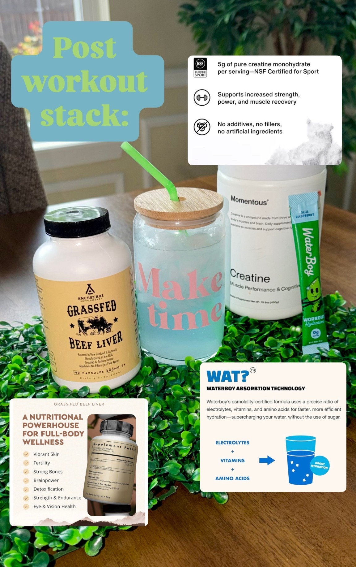 Vitamins and supplements. Beef liver. Hydration. Electrolytes. Creatine. Post workout. Fitness. Muscle recovery. Health and wellness.

#LTKActive