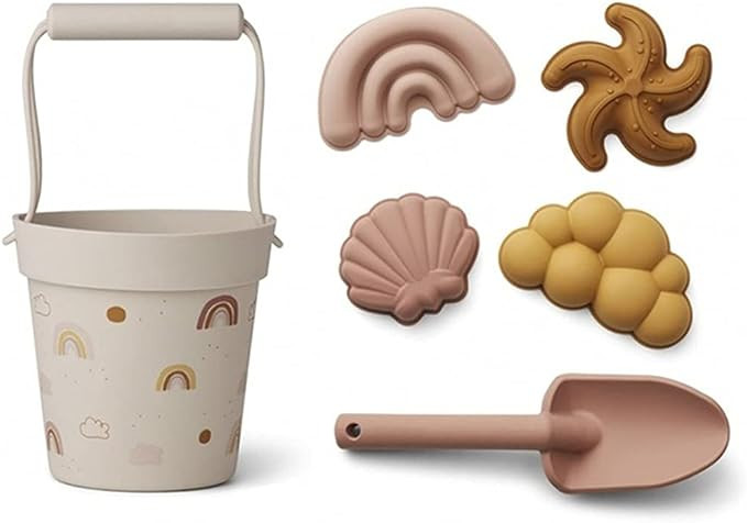 N\U Kids Silicone Beach Toys, Sand Toys Set with Beach Bucket, Sand Shovel, 4 Kinds of Lovely San... | Amazon (US)