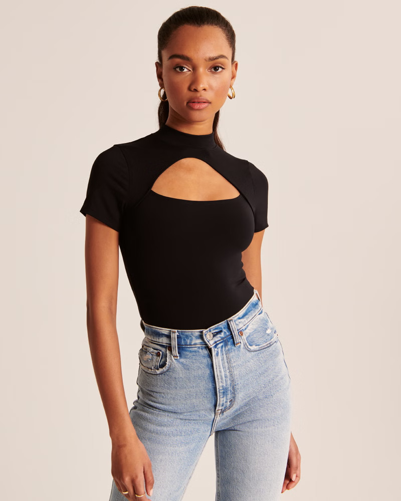 Seamless Short-Sleeve Cutout Bodysuit | Abercrombie & Fitch (US)