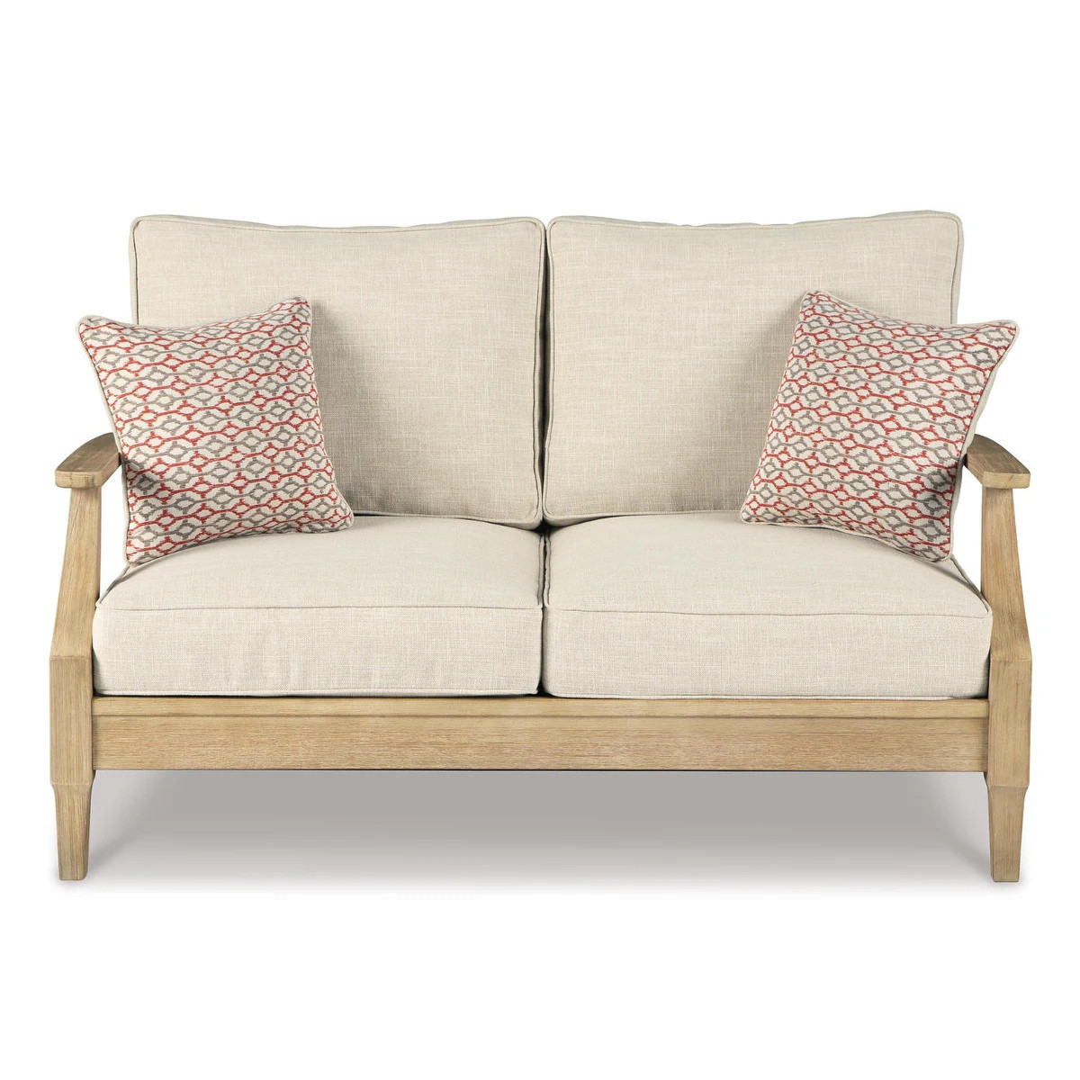 Signature Design by Ashley Clare View Outdoor Loveseat w/Cushion - Beige | Bed Bath & Beyond