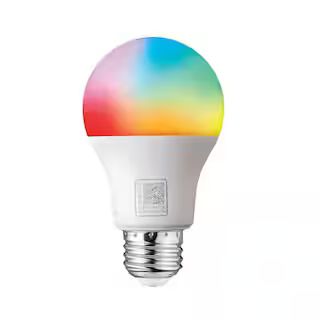 EcoSmart 60-Watt Equivalent Smart Hubspace A19 Color Changing CEC LED Light Bulb with Voice Contr... | The Home Depot