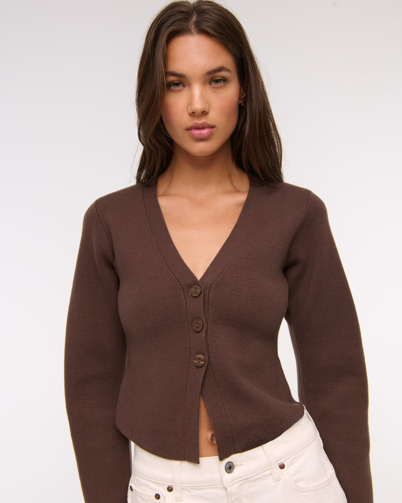 Women's LuxeLoft Rounded Sleeve Cardigan | Women's Tops | Abercrombie.com | Abercrombie & Fitch (US)