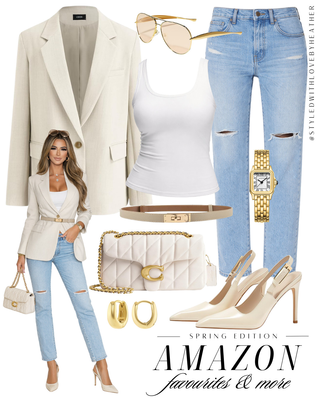 How to Style Your Blazer — Part 1 🤍

One of my favorite ways to style a blazer as a petite girly for spring is pairing it with a simple tank and straight-leg jeans. It instantly elevates a casual outfit while still feeling effortless and chic.

Add neutral pointed heels, a classic bag, and gold accessories to complete the look. This outfit works perfectly for brunch, meetings, or a polished everyday style.

Everything is linked on my LTK ✨

 

 #LTKootd #LTKPetite #LTKWorkwear