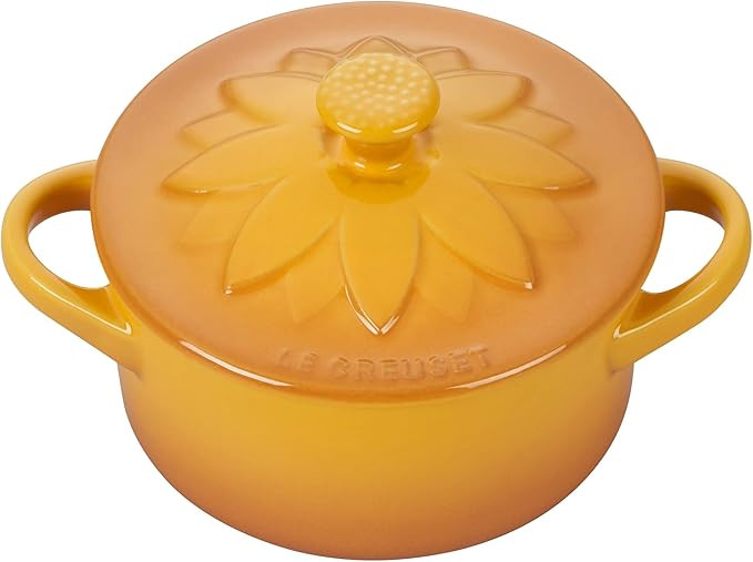Le Creuset Stoneware Mini Round Cocotte with Flower Lid, 8oz., Nectar | Amazon (US)