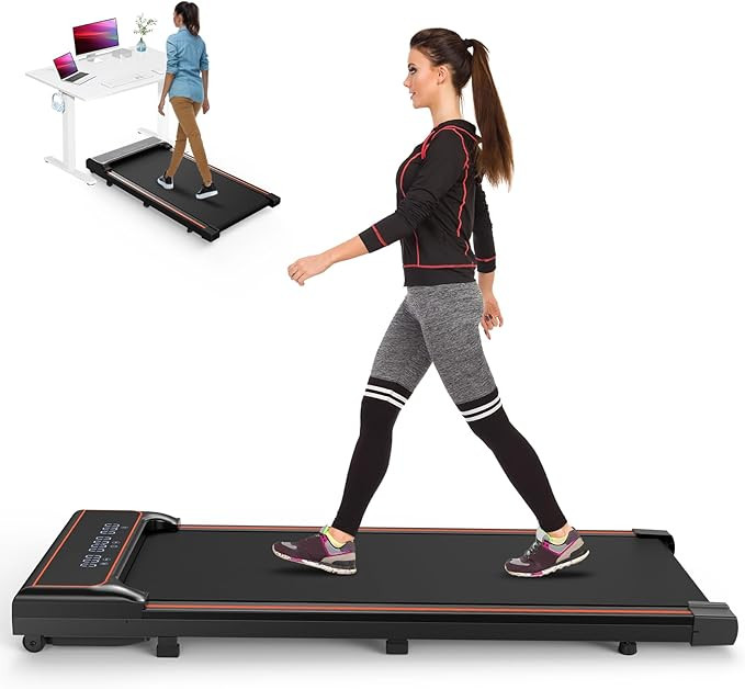 OLIXIS Compact Armless Treadmill for Small Spaces, Quiet Under-Desk Walking Pad, Slim & Portable ... | Amazon (US)
