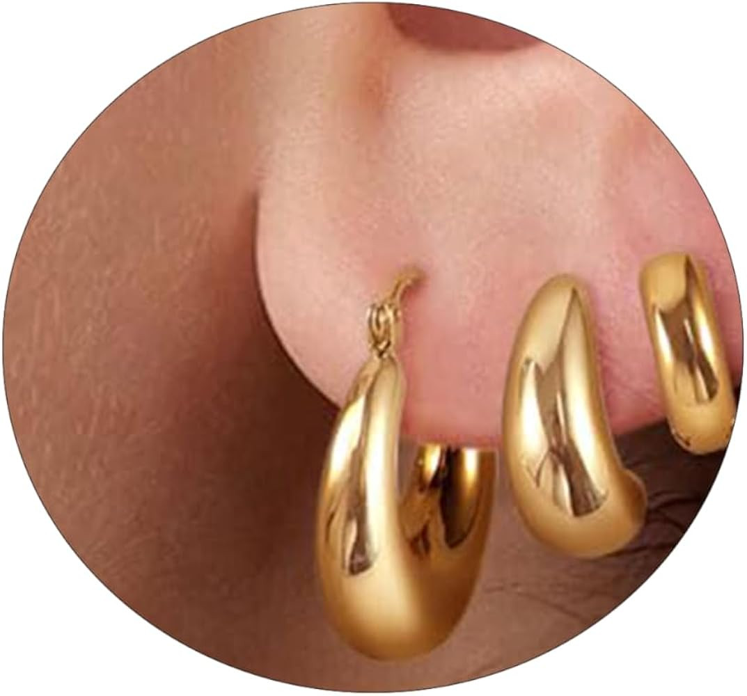 ASCOMY 6 Pairs Gold Hoop Earrings Set for Women Gold Twisted Huggie Hoops Earrings 14K Gold/Silve... | Amazon (CA)