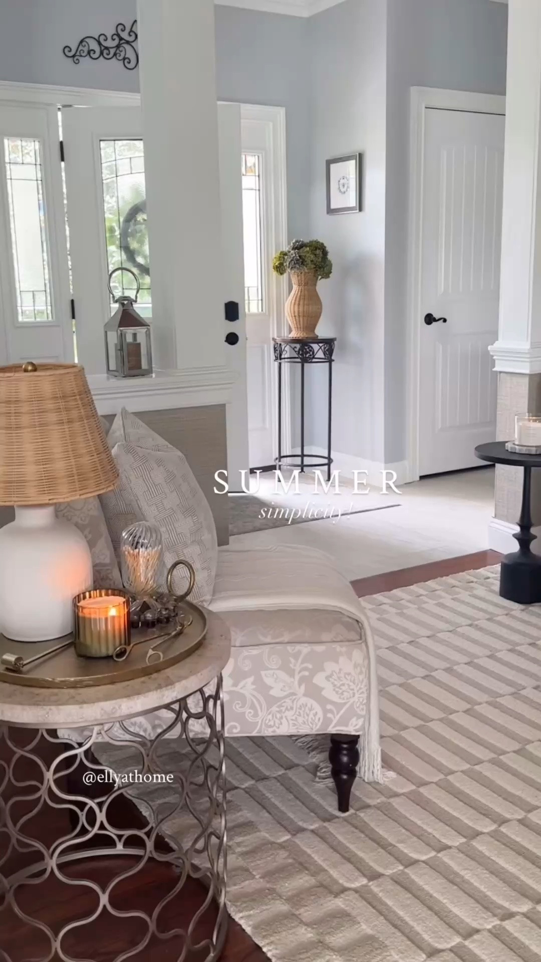 Simple summer neutral entryway styling! Shop area rug, vases, table lamp, throw pillows, blankets, candles, florals and more home decor accessories! Amazon, Target, Wayfair,

#LTKHome #LTKSaleAlert