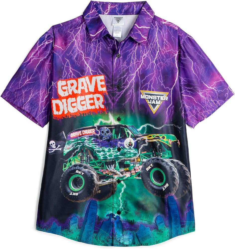 Monster Jam Matching Family Short Sleeve Button Down Shirt | Amazon (US)