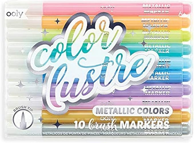 OOLY, Color Lustre, Metallic Brush Markers - Set of 10 | Amazon (US)