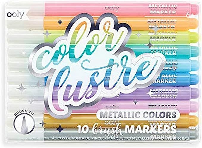 OOLY, Color Lustre, Metallic Brush Markers - Set of 10 | Amazon (US)
