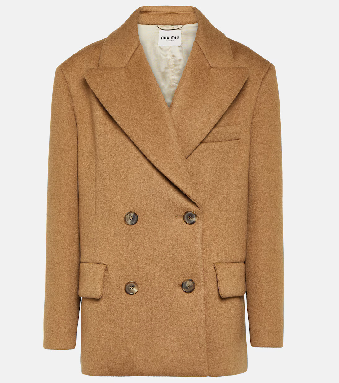 Double-breasted camel hair blazer | Mytheresa (UK)
