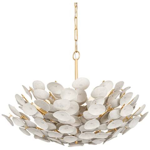 Corbett Aimi 32" Wide Vintage Gold Leaf Chandelier | Lamps Plus